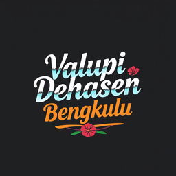 A creative t-shirt design featuring the text "Valupi Dehasen Bengkulu" prominently displayed in a stylish and eye-catching font