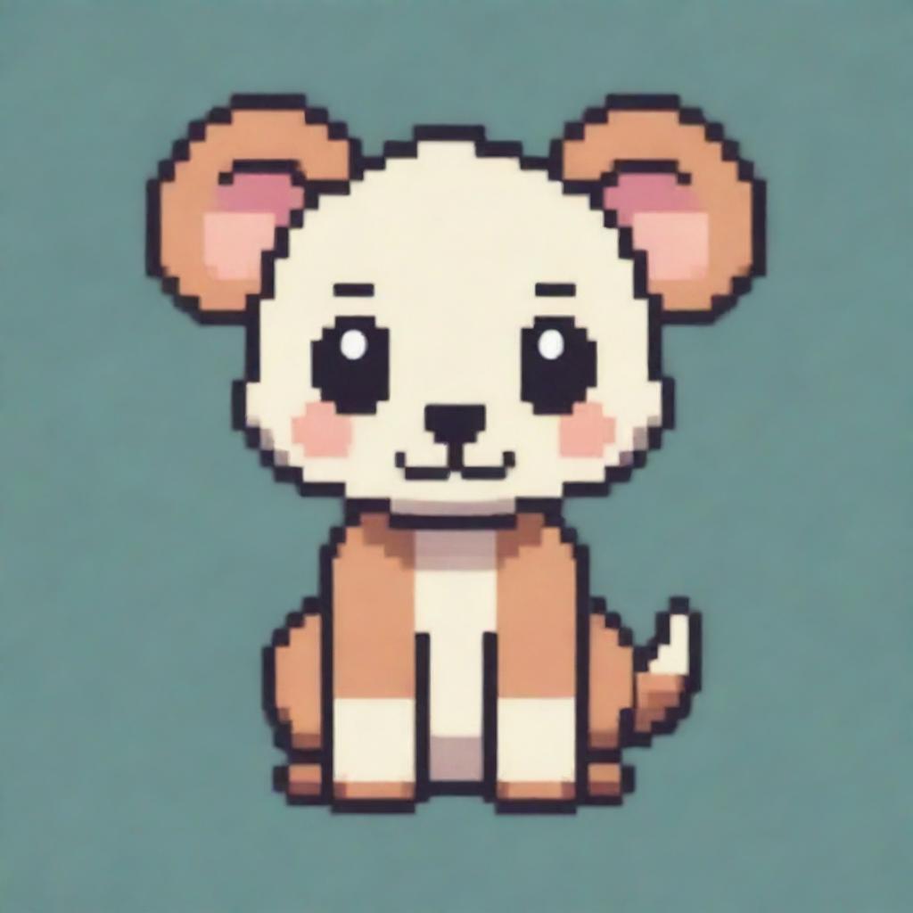 A pixel-art rendition of a cute animal