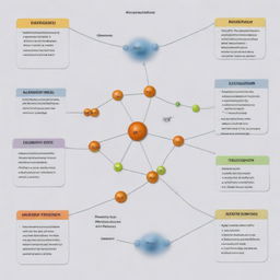 Concept map depicting the relationship between atom components and related terms: Atom Ions, s.p.d.f, valence shell, protons, valence electrons, Element, shell or energy levels, electron configuration, orbital or subshell, neutrons, electrons, and nucleus