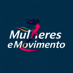 A vector-style logo featuring the phrase "Mulheres em Movimento