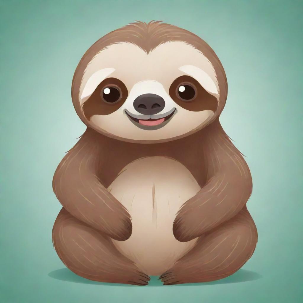 A cartoon representation of a quirky and cute sloth