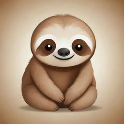 A cartoon representation of a quirky and cute sloth