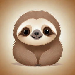 A cartoon representation of a quirky and cute sloth