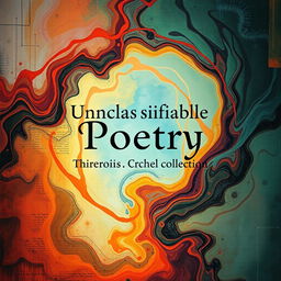 A book cover for an unclassifiable poetry collection, featuring an abstract design with swirling colors and ethereal patterns