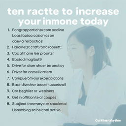 Ten practical ideas to increase your income today: 1