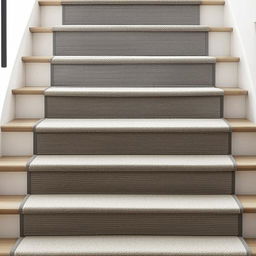 A set of chic and modern stair treads, made from dust-repellent materials. Their trendy design not only makes the stairs always appear fresh and clean, but also contributes significantly to the aesthetic of the space.