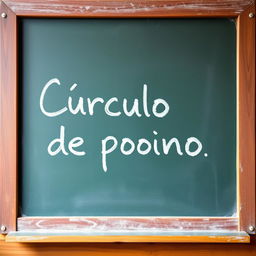 A chalkboard with the words 'Círculo de Apoio' written on it in Portuguese-Brazil