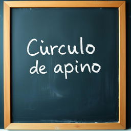 A chalkboard with the words 'Círculo de Apoio' written on it in Portuguese-Brazil