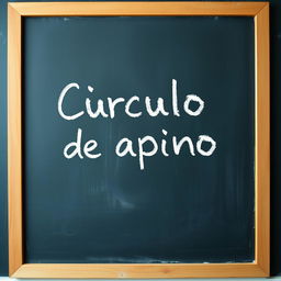 A chalkboard with the words 'Círculo de Apoio' written on it in Portuguese-Brazil