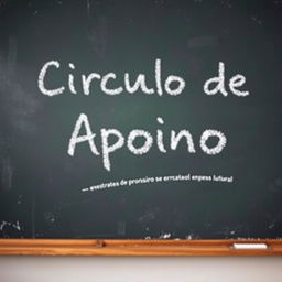 A chalkboard with the words 'Círculo de Apoio' written on it in Portuguese-Brazil