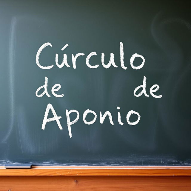 A chalkboard with the words 'Círculo de Apoio' written on it in Portuguese-Brazil