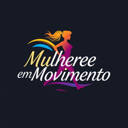 A vector-style logo featuring the phrase "Mulheres em Movimento