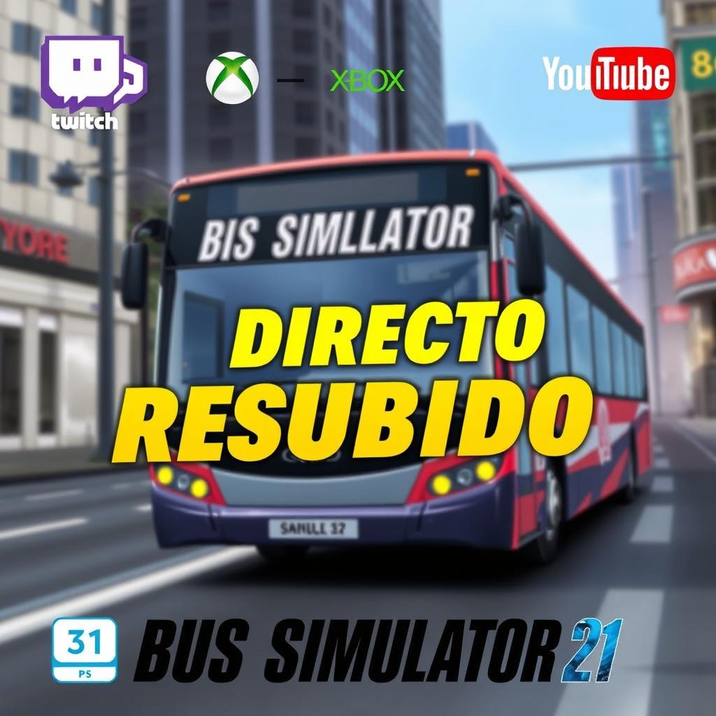 A YouTube thumbnail for the video game 'BUS SIMULATOR 21'