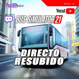 A YouTube thumbnail for the video game 'BUS SIMULATOR 21'