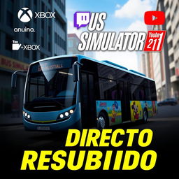 A YouTube thumbnail for the video game 'BUS SIMULATOR 21'