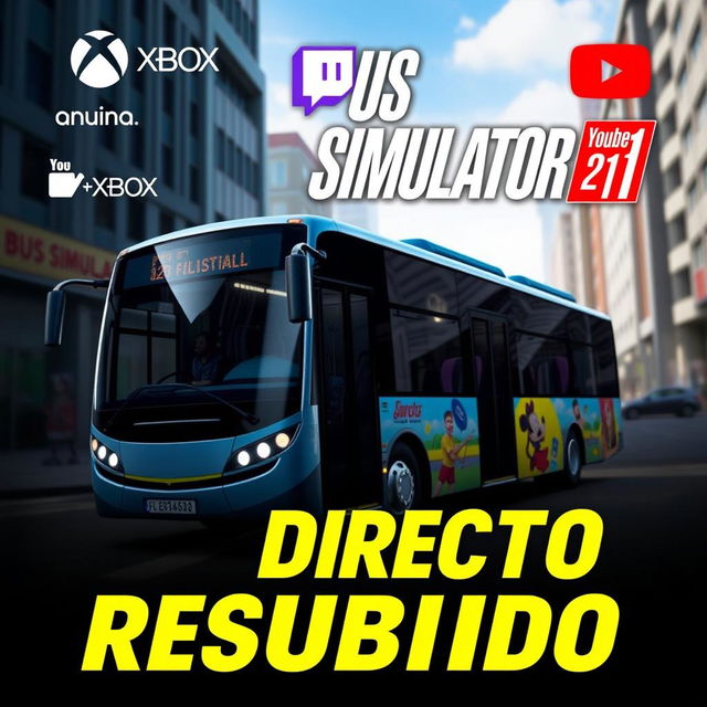 A YouTube thumbnail for the video game 'BUS SIMULATOR 21'