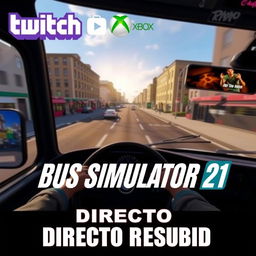 A YouTube thumbnail for the video game 'BUS SIMULATOR 21'