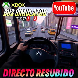 A YouTube thumbnail for the video game 'BUS SIMULATOR 21'