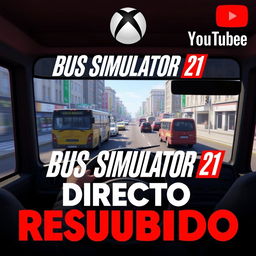 A YouTube thumbnail for the video game 'BUS SIMULATOR 21'