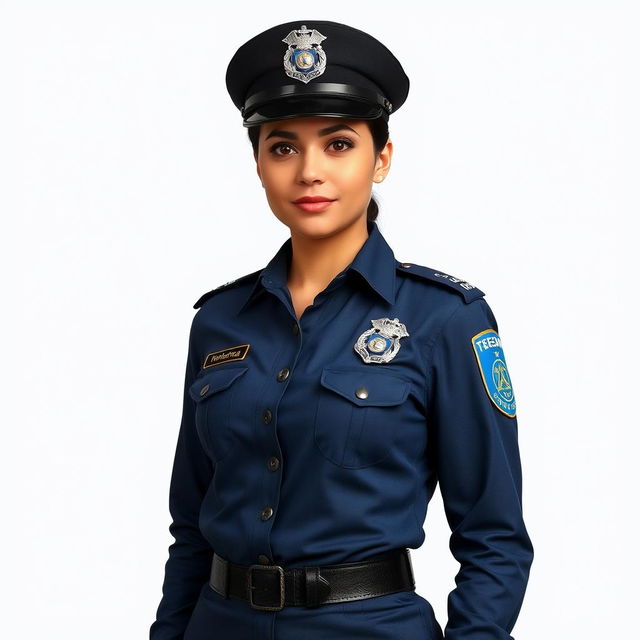 A woman dressed in the uniform of a Teresina municipal guard