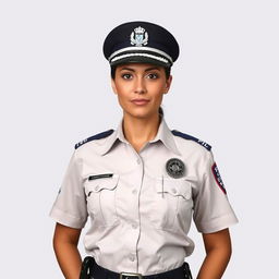 A woman dressed in the uniform of a Teresina municipal guard