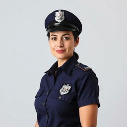 A woman dressed in the uniform of a Teresina municipal guard