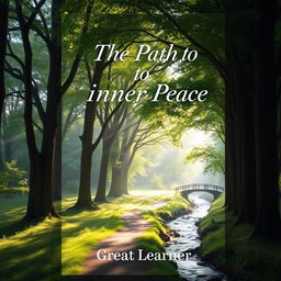 A visually captivating book cover design for "The Path to Inner Peace" by Great Learner