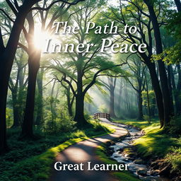 A visually captivating book cover design for "The Path to Inner Peace" by Great Learner