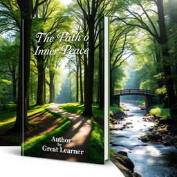 A visually captivating book cover design for "The Path to Inner Peace" by Great Learner