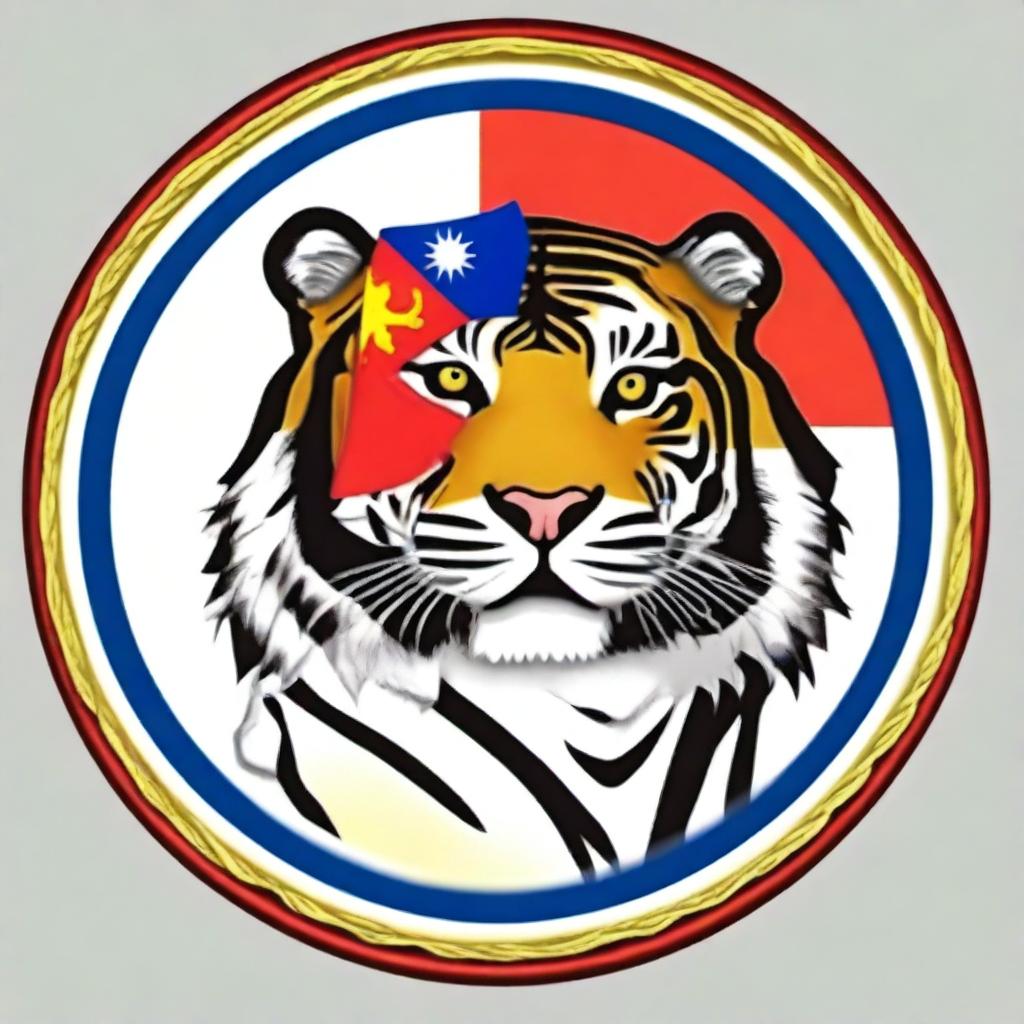 A circular profile picture border featuring a majestic tiger and elements of the Philippine flag.