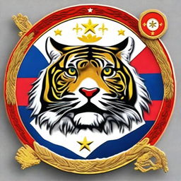 A circular profile picture border featuring a majestic tiger and elements of the Philippine flag.