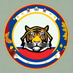 A circular profile picture border featuring a majestic tiger and elements of the Philippine flag.