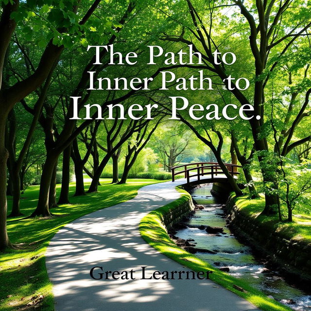 A visually captivating book cover for "The Path to Inner Peace" by Great Learner