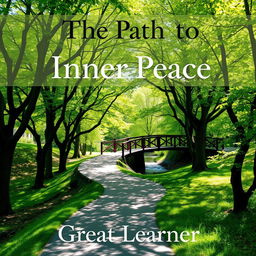 A visually captivating book cover for "The Path to Inner Peace" by Great Learner