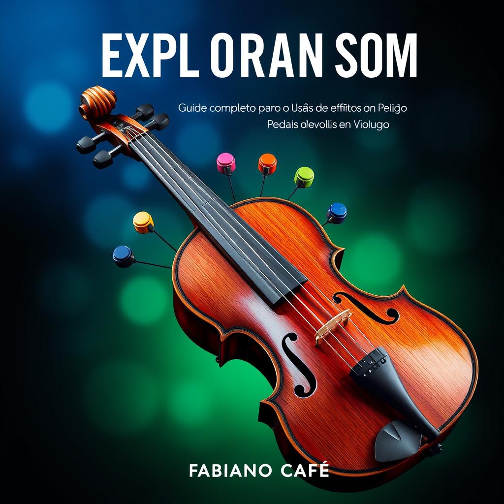 capa de livro didático sobre o uso de pedais de efeitos no violão acústico, com o título "Explorando o Som - Guia Completo para o Uso de Pedais de Efeitos no Violão"