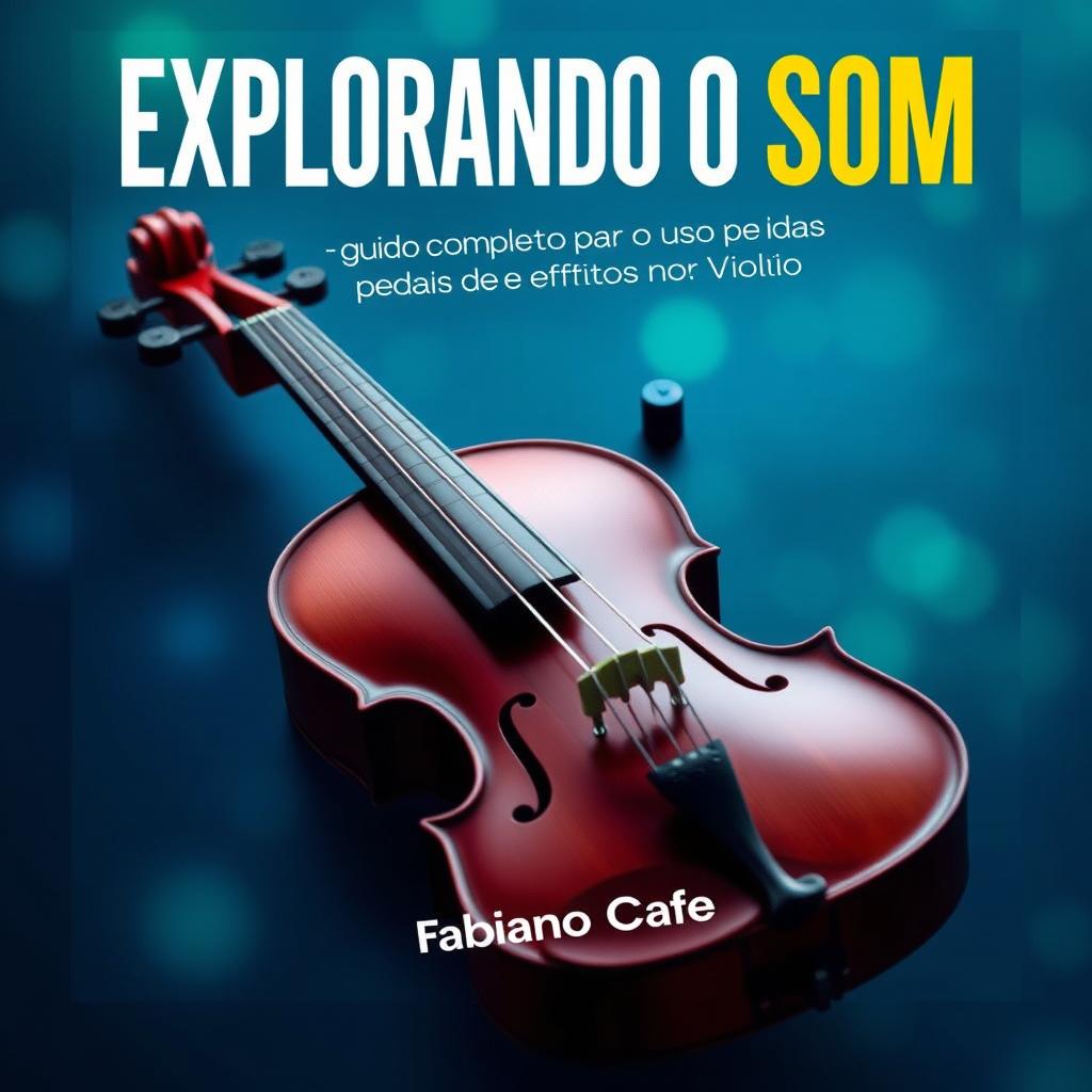 capa de livro didático sobre o uso de pedais de efeitos no violão acústico, com o título "Explorando o Som - Guia Completo para o Uso de Pedais de Efeitos no Violão"