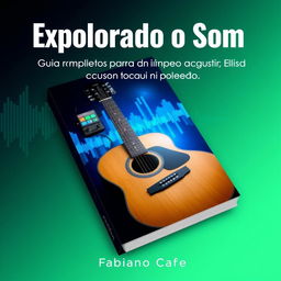 book cover design about the use of effects pedals on the acoustic guitar, titled "Explorando o Som - Guia Completo para o Uso de Pedais de Efeitos no Violão"