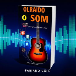 book cover design about the use of effects pedals on the acoustic guitar, titled "Explorando o Som - Guia Completo para o Uso de Pedais de Efeitos no Violão"