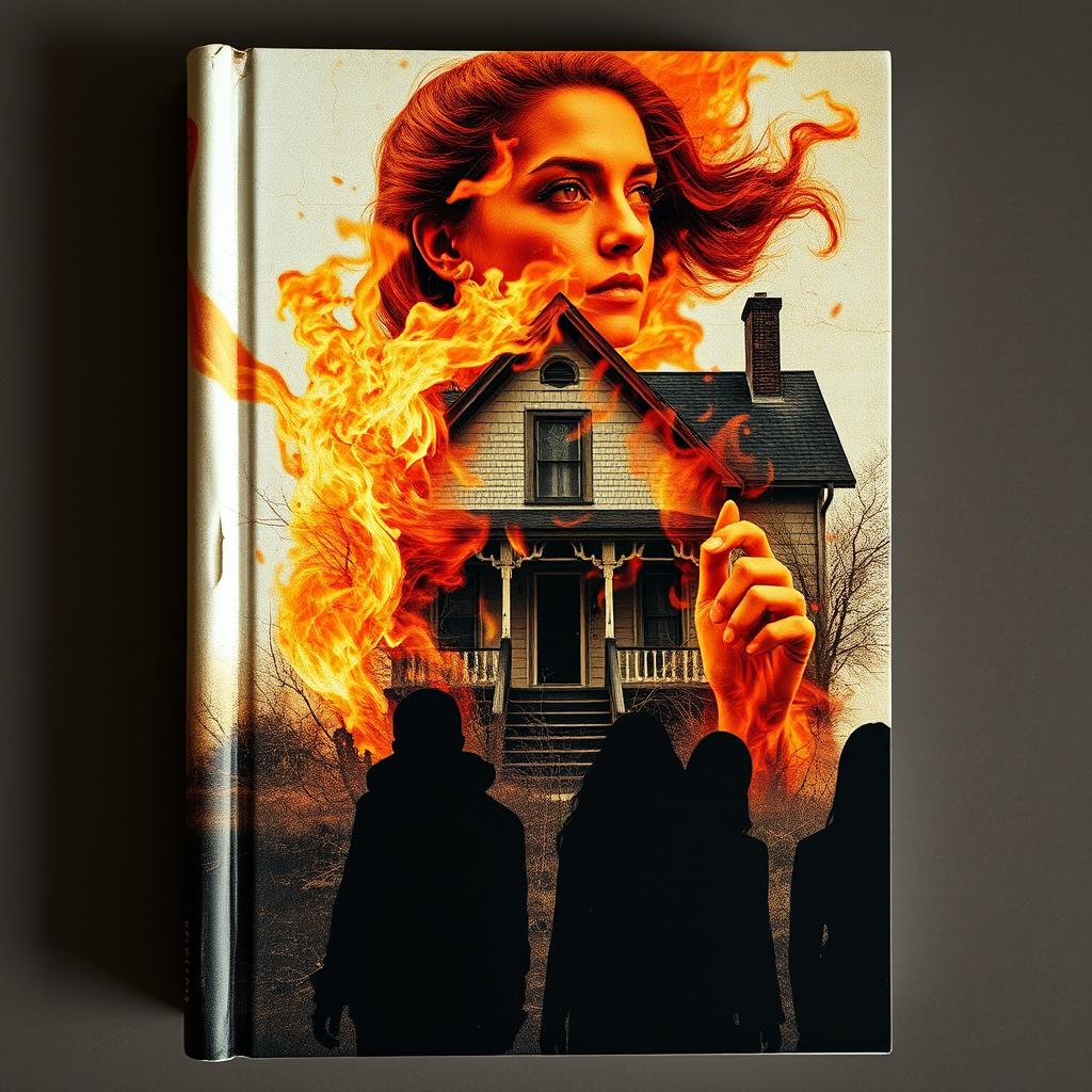 A collage-style book cover with a blend of horror and poetry elements