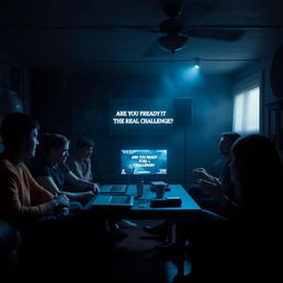 A once light and relaxed evening atmosphere takes a mysterious turn as friends gather for a gaming marathon in a dimly lit basement