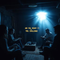 A once light and relaxed evening atmosphere takes a mysterious turn as friends gather for a gaming marathon in a dimly lit basement