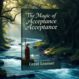 A captivating and serene book cover design for "The Magic of Acceptance" by Great Learner