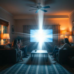 A scene capturing a light and relaxed atmosphere in a cozy living room where friends gather for an evening gaming session