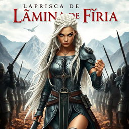 Book cover for "Lâmina de Fúria" by Larissa Faria