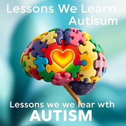 A symbolic representation of autism, featuring various puzzle pieces coming together to form a vibrant and colorful brain