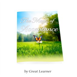 A serene and captivating book cover for "The Magic of Acceptance" by Great Learner