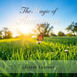 A serene and captivating book cover for "The Magic of Acceptance" by Great Learner