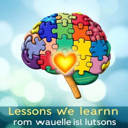 A symbolic representation of autism, featuring various puzzle pieces coming together to form a vibrant and colorful brain