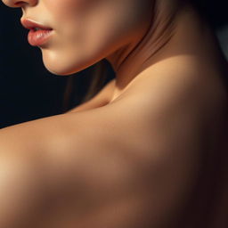 A sensual close-up of a woman's alluring armpit