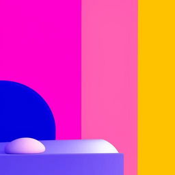 A minimalistic, high-contrast image featuring bright colors and simple shapes.